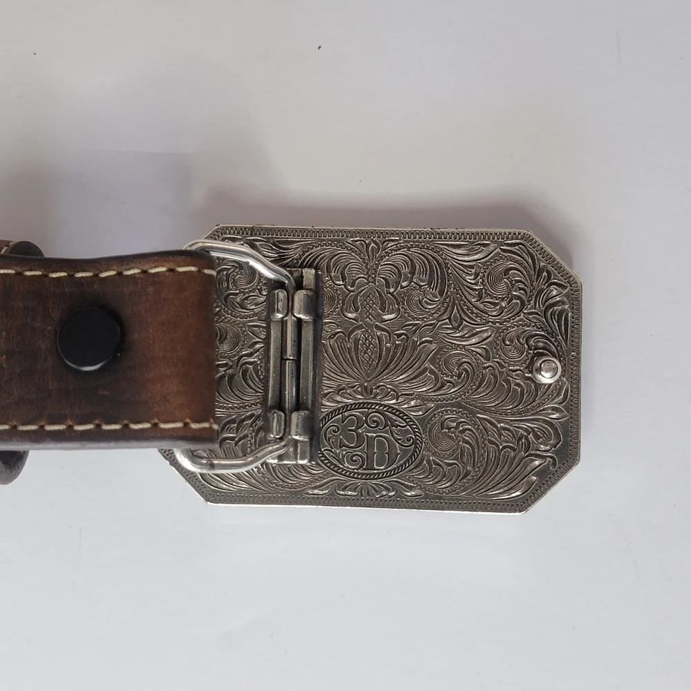 Wester Leather 3D Longhorn Buckle Belt
